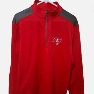 🏈 Tampa Bay Buccaneers NFL 1/4 Zip Jacket XL Red Pewter NWT Team Gear